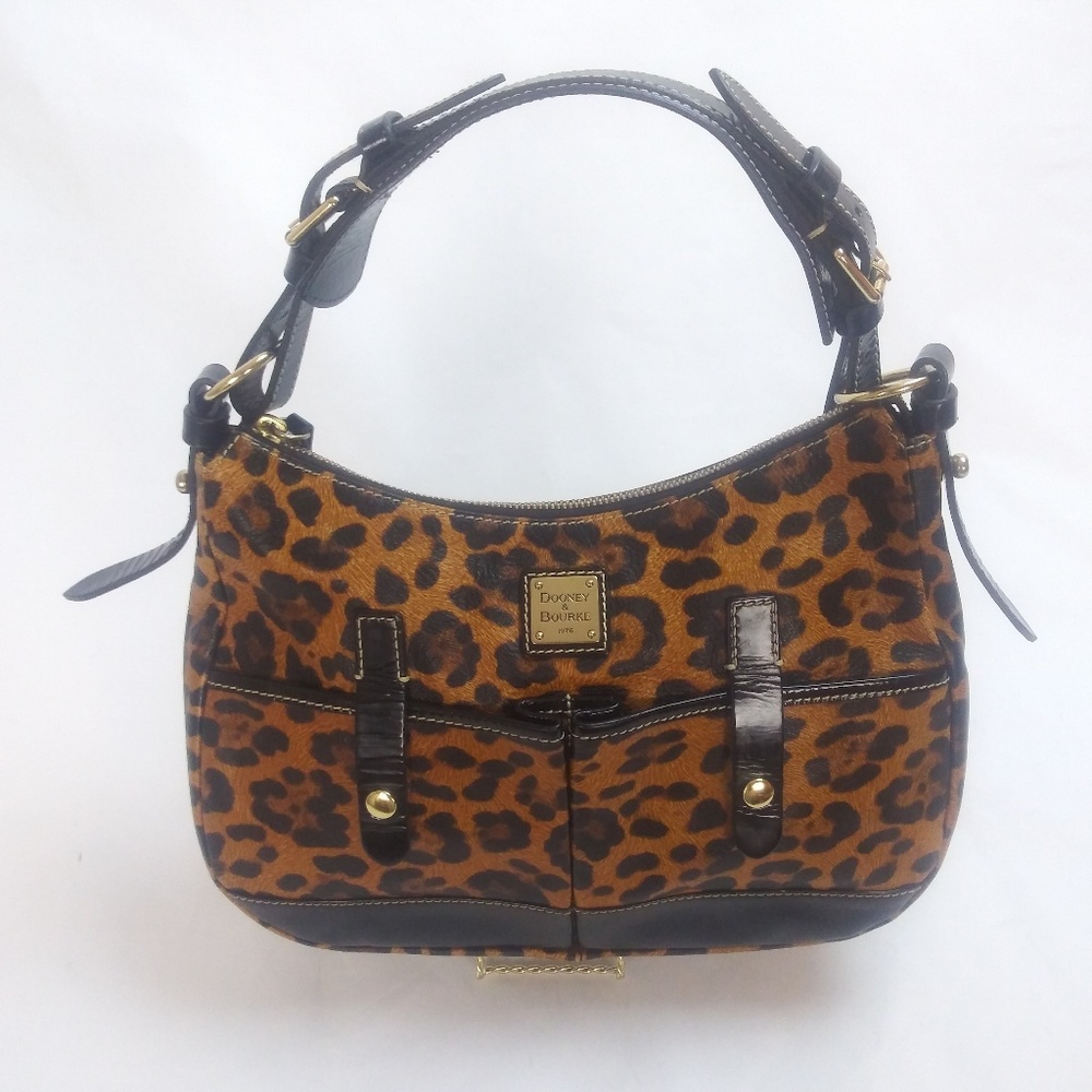 DOONEY & BOURKE ANIMAL PRINT TEXTURED LEATHER BAG
